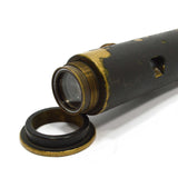 Antique HAND-HELD 5" TELESCOPE Line of Sight JAPANNED BRASS SCOPE Surveying/Navy