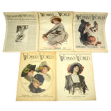 Antique "WOMAN'S WORLD" BACK-ISSUE MAGAZINE Lot; 11 Issues from 1912 w/ 9 COVERS