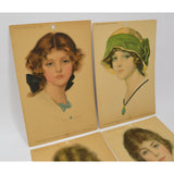 Antique Advertising "PRUDENTIAL GIRL" PORTRAIT PRINTS c1914 + Lot of TRADE CARDS