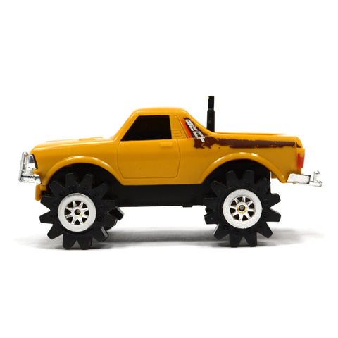 Vintage SCHAPER STOMPER 4X4 Toy Truck SUBARU "BRAT" Mustard-Yellow c.1981 WORKS!