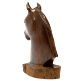 Vintage CARVED WOODEN HORSE HEAD/BUST (Lignum Vitae?) 7" Dense/Heavy SOLID WOOD!