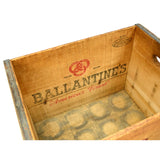 Vintage BALLANTINE'S WOODEN CRATE Wood BEER BOX Metal Wrapped BALLANTINE & SONS