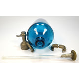Vintage BELL BEVERAGES SELTZER BOTTLE Sapphire Blue ORIGINAL CAP & GLASS SYPHON!