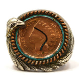 Bradford Exchange 1903 INDIAN HEAD PENNY in Sterling Silver EAGLE RING! Size ~12