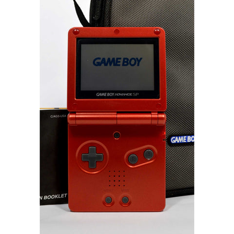 Tested Good! NINTENDO GAME BOY ADVANCE SP Mo. AGS-001 RED + AC Adapter & Case!!