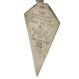 Vintage MASONIC 4" MINI TROWEL Freemasons JEFFERSON LODGE, PITTSBURGH 1854-1929