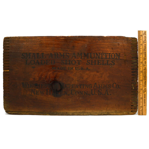 Vintage WINCHESTER WOOD AMMO CRATE 15x10x9 Repeater SMALL ARMS AMMUNITION Patina