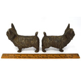 VTG/Antique CAST IRON BOOKENDS 4"x5", 6 lb Pair of Quality TERRIER DOGS Hubley?