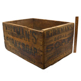 Antique WOOD CRATE "KIRKMAN'S BORAX SOAP" Large Wooden Box "SAVE THE COUPONS"