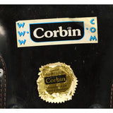 Excellent CORBIN MOTORCYCLE SEAT No. "XL 96-6 AM" Black Leather REPLACEMENT PART