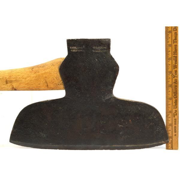 Antique HEWING BROAD AXE Pennsylvania Pattern DANIEL SIMMONS & CO Hand