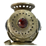 Antique ROSE MFG CO KEROSENE BIKE LAMP 3 Faceted Glass Jewels *FOR PARTS/REPAIR*
