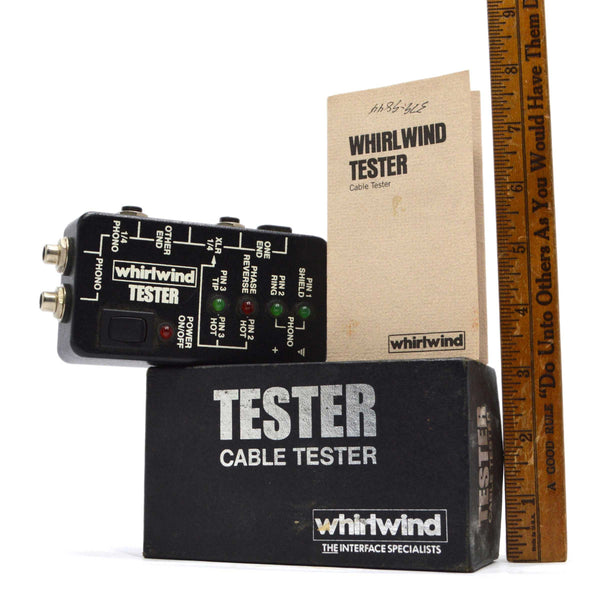 Briefly Used "WHIRLWIND TESTER" CABLE TESTER in Original Box with INSTRUCTIONS