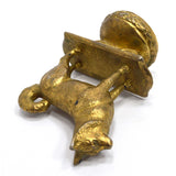 Vintage BRASS DOG FINIAL/ORNAMENT by GLADYS BROWN for DODGE MFG. CO, NJ "1950-1"