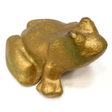 Vintage/Antique CAST IRON BULL FROG DOOR STOP 5 Pound PAPERWEIGHT Old Gold Paint
