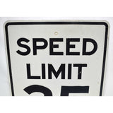Vintage STEEL "SPEED LIMIT 35" STREET SIGN 24x30 Road/Traffic 'MPH' SIGNAGE Real
