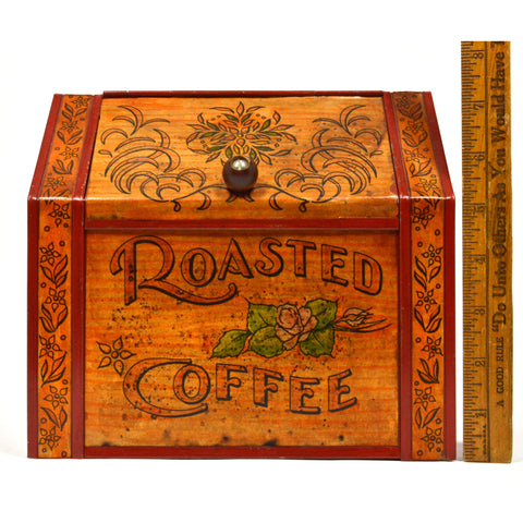 Vintage TIN "ROASTED COFFEE" BIN Country / General Store SPICE CONTAINER Unique!