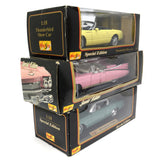 Lot of 3! MAISTO DIECAST CARS 1:18 Scale PINK CADILLAC Studebaker & THUNDERBIRD!