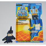 Vintage TONKA GOBOTS "LEADER-1" #44 Blue Jet Plane MR-25 w/ ORIGINAL CARD-BACK!