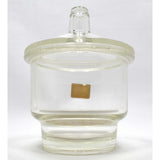 Biology "PYREX" LAB GLASS DESICCATOR w/ LID & PORCELAIN PLATE INSERT! 6.5" Tall