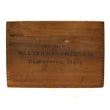 Vintage WOOD CRATE "PREMIUM CHOCOLATE" BOX by W. BAKER CO. Paris Expo GOLD MEDAL