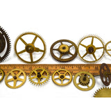 VTG/Antique CLOCK GEAR LOT OF 16 Brass Gears SALVAGED PARTS/PIECES Nice Variety!