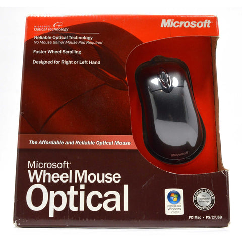 Brand New! MICROSOFT OPTICAL WHEEL MOUSE #A87731 PC or MAC Factory Sealed c.2008