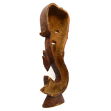 Vintage HAND-CARVED WOOD MERMAN WALL-HANGING 25" Hardwood Man/Fish Statue UNIQUE