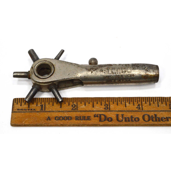 Vintage "SEMCO" LEATHER PUNCH TOOL by "THE SMITH & EGGE MFG. CO." Pat