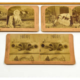 Antique STEREOSCOPE CARD Lot of 6 "JAMES M DAVIS" STEREOVIEWS Kilburn c1891-1905