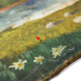 Antique ORIGINAL ART Oil Painting RIVER THRU GRASSLANDS LANDSCAPE Signed & Dated