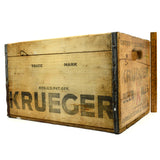 Vintage KRUEGER BREWING CO. BEER & ALES WOODEN CRATE Wood Box NEWARK, NJ c.1937