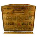 Vintage KRUEGER BREWING CO. BEER & ALES WOODEN CRATE Wood Box NEWARK, NJ c.1937
