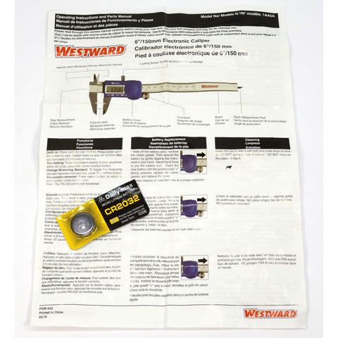 New in Box WESTWARD 6"/150MM ELECTRONIC DIGITAL CALIPER No. 1AAU4 Precision Tool