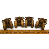 Antique "TUCKER" CASTER WHEELS Set of 4 SWIVEL CASTERS "Patent 1886" WOOD WHEELS