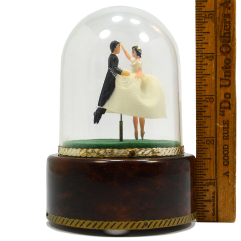 Vintage SWISS REUGE MUSIC BOX/DOME Rare! "WEDDING MARCH" Dancing Bride & Groom!