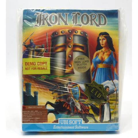 Demo Copy! AMIGA "IRON LORD" COMPUTER GAME w/ POSTER! New in Open *BEAT-UP BOX*