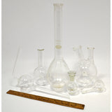 Mixed PYREX & KIMAX LAB GLASS Lot of 6 ROUND-BOTTOM FLASKS Pear 2-NECK Florence+