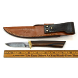 Vintage GERBER CUSTOM "MODEL C300B" KNIFE 3" Fixed Blade WOOD HANDLE Orig Sheath