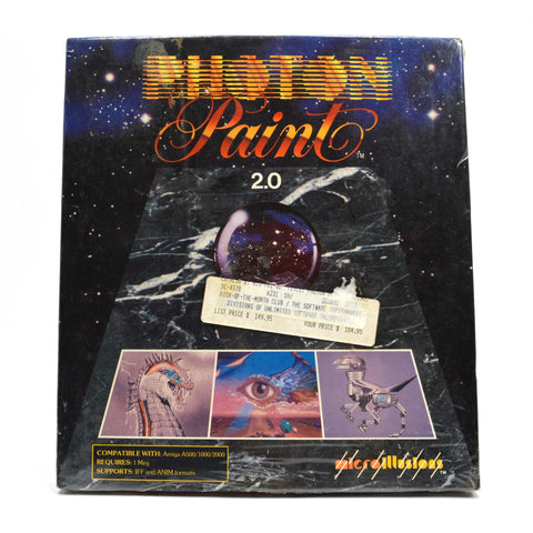 New! AMIGA "PHOTON PAINT 2.0" Factory Sealed COMPUTER GAME Disk of Month Club!