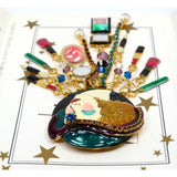 Excellent! LUNCH AT THE RITZ "LET'S MAKE-UP" PIN 'Carte Du Jour' PENDANT Brooch