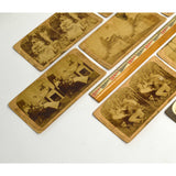 Antique STEREOSCOPE CARD Lot of 8 "UNDERWOOD" STEREOVIEWS Strohmeyer & Wyman WAR
