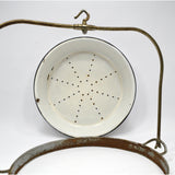 VTG/Antique PORCELAIN PRODUCE TRAY-PAN-BOWL for Hanging Scale with HOOK & FRAME!