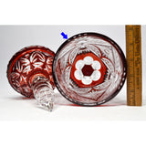 Vintage RUBY RED 'CUT-TO-CLEAR CRYSTAL' GOBLET Signed "BARTHMANN 1978 100/53"
