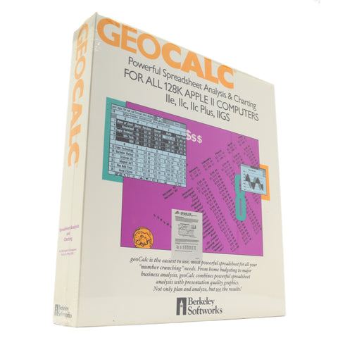 New! ALL 128K APPLE II "GEOCALC" Geo-Calc Computer SPREADSHEET SOFTWARE Sealed!