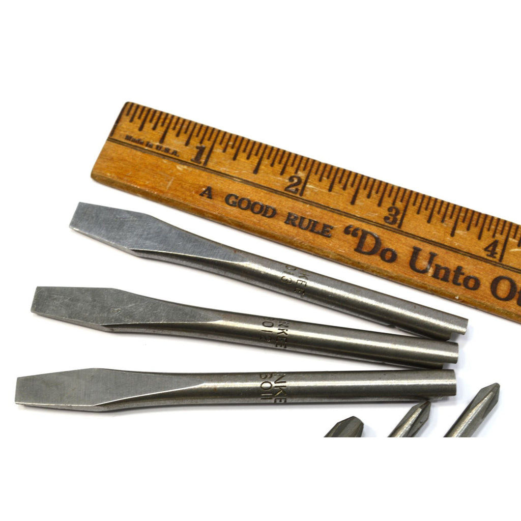 Vintage YANKEE PUSH DRILL/SCREWDRIVER BIT Lot of 7 BITS for STANLEY 30