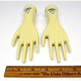 Vintage OFF-WHITE/YELLOW "SHINKO" PORCELAIN HAND Lot of 2 with **FINGER CHIPS**