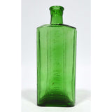 Antique GLASS POISON BOTTLE 6-3/8" Emerald Green "NOT TO BE TAKEN" European NICE