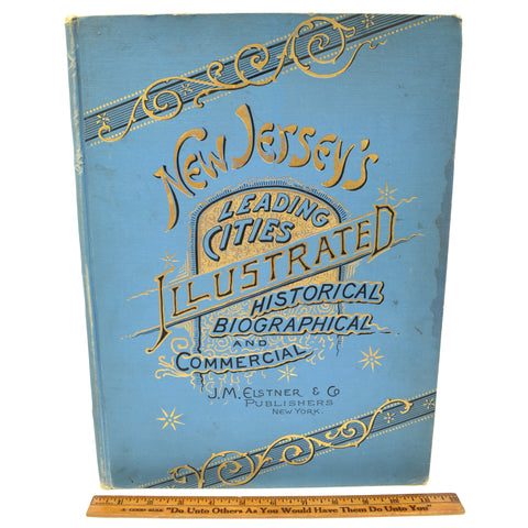 Antique Hardcover Book NEW JERSEYS LEADING CITIES ILLUSTRATED Elstner & Co, 1889