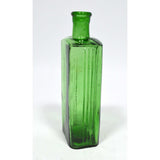 Antique GLASS POISON BOTTLE 6-3/8" Emerald Green "NOT TO BE TAKEN" European NICE